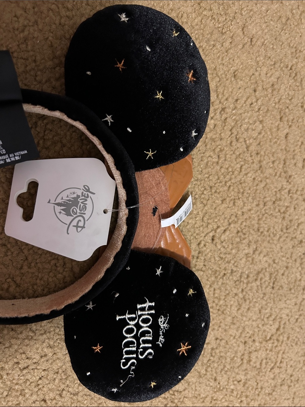 Disney Black Velvet Kids Ear Headband with Gold Moon & Brown Bow - Picture 5 of 7
